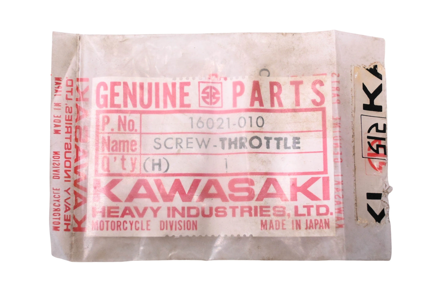 New OEM Kawasaki 16021-010 Throttle Screw NOS