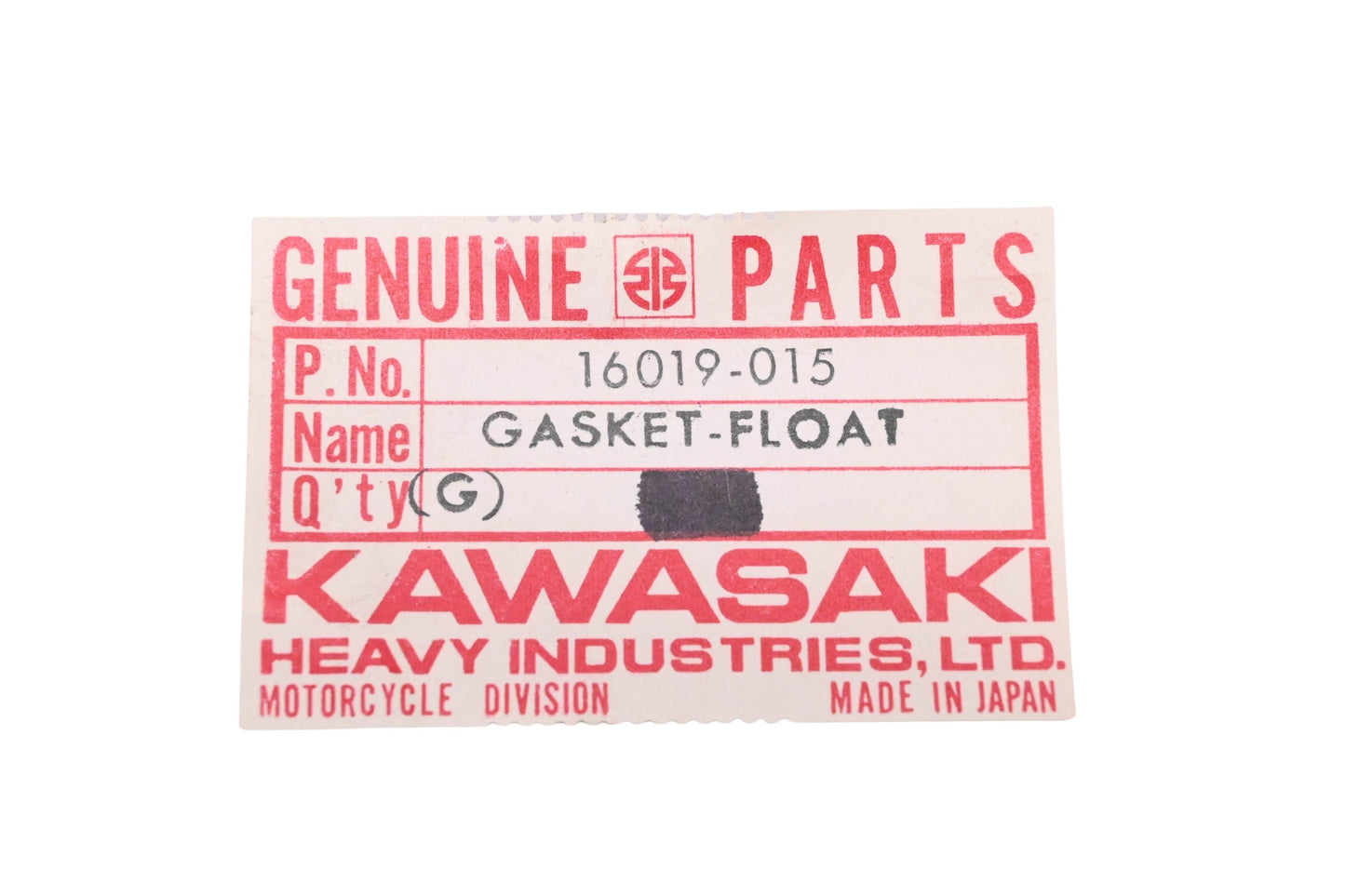New OEM Kawasaki 16019-015 Float Chamber Gasket NOS