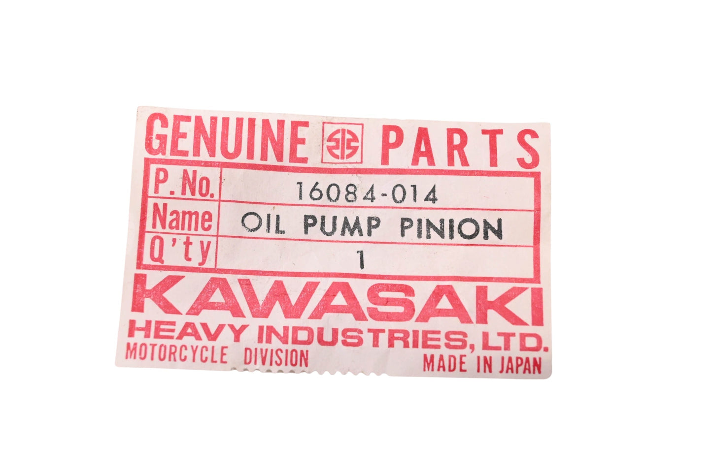 New OEM Kawasaki 16084-014 Oil Pump Pinion Gear NOS