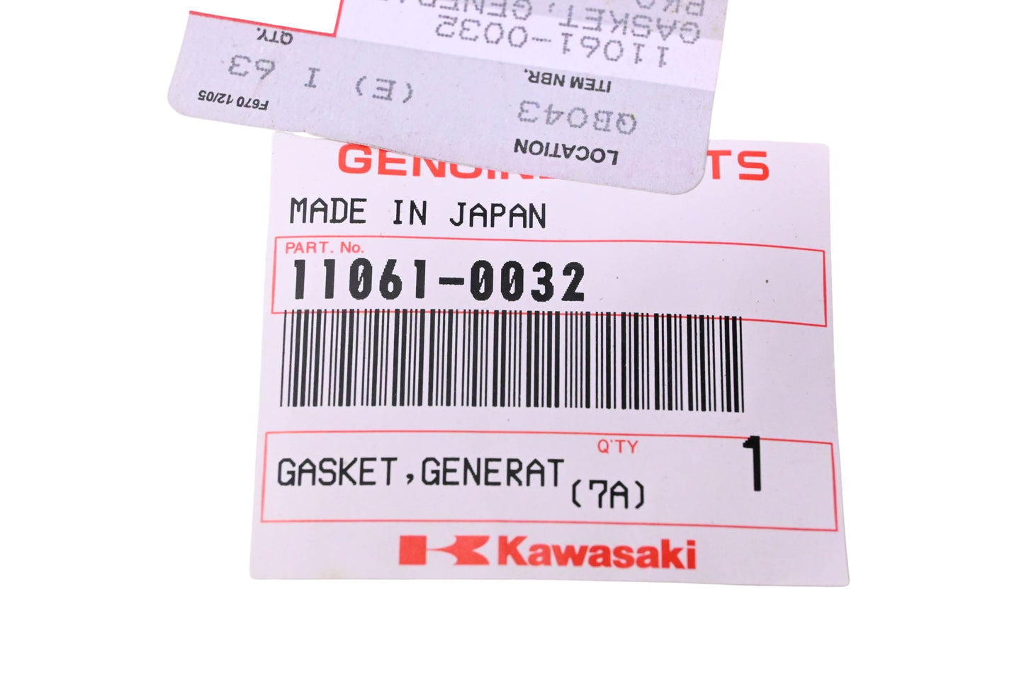 New OEM Kawasaki 11061-0032 Generator Cover Gasket NOS