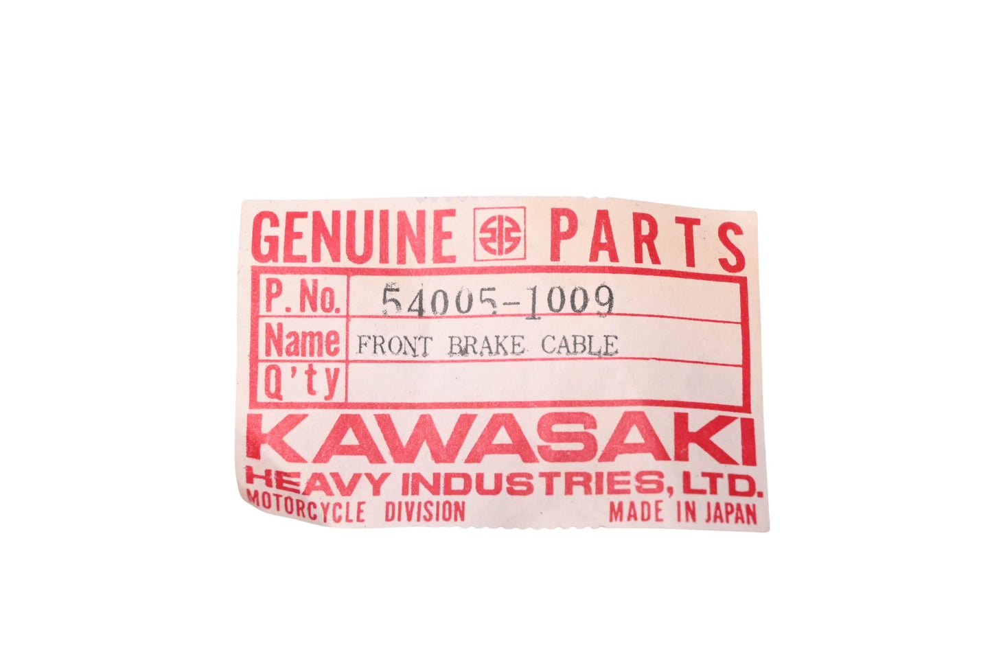 New OEM Kawasaki 54005-1009 Front Brake Cable NOS
