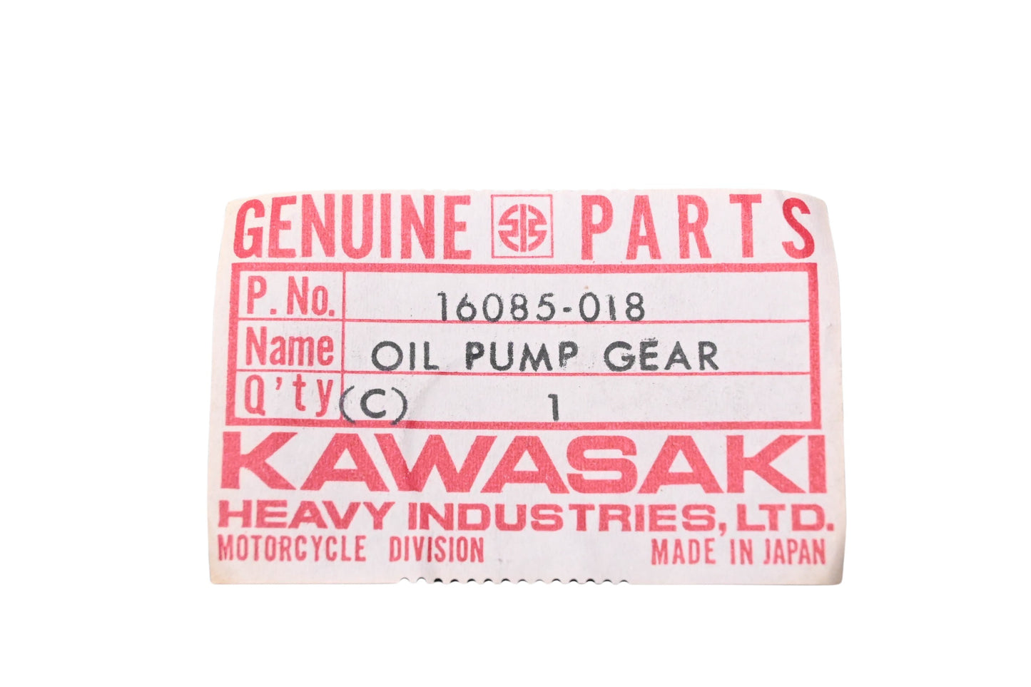 New OEM Kawasaki 16085-018 Oil Pump Gear NOS