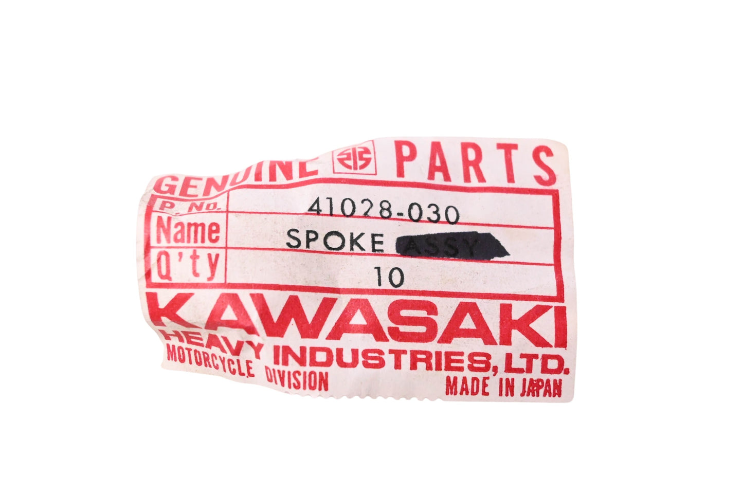 New OEM Kawasaki 41028-030 Outer Spoke Qty 10 NOS