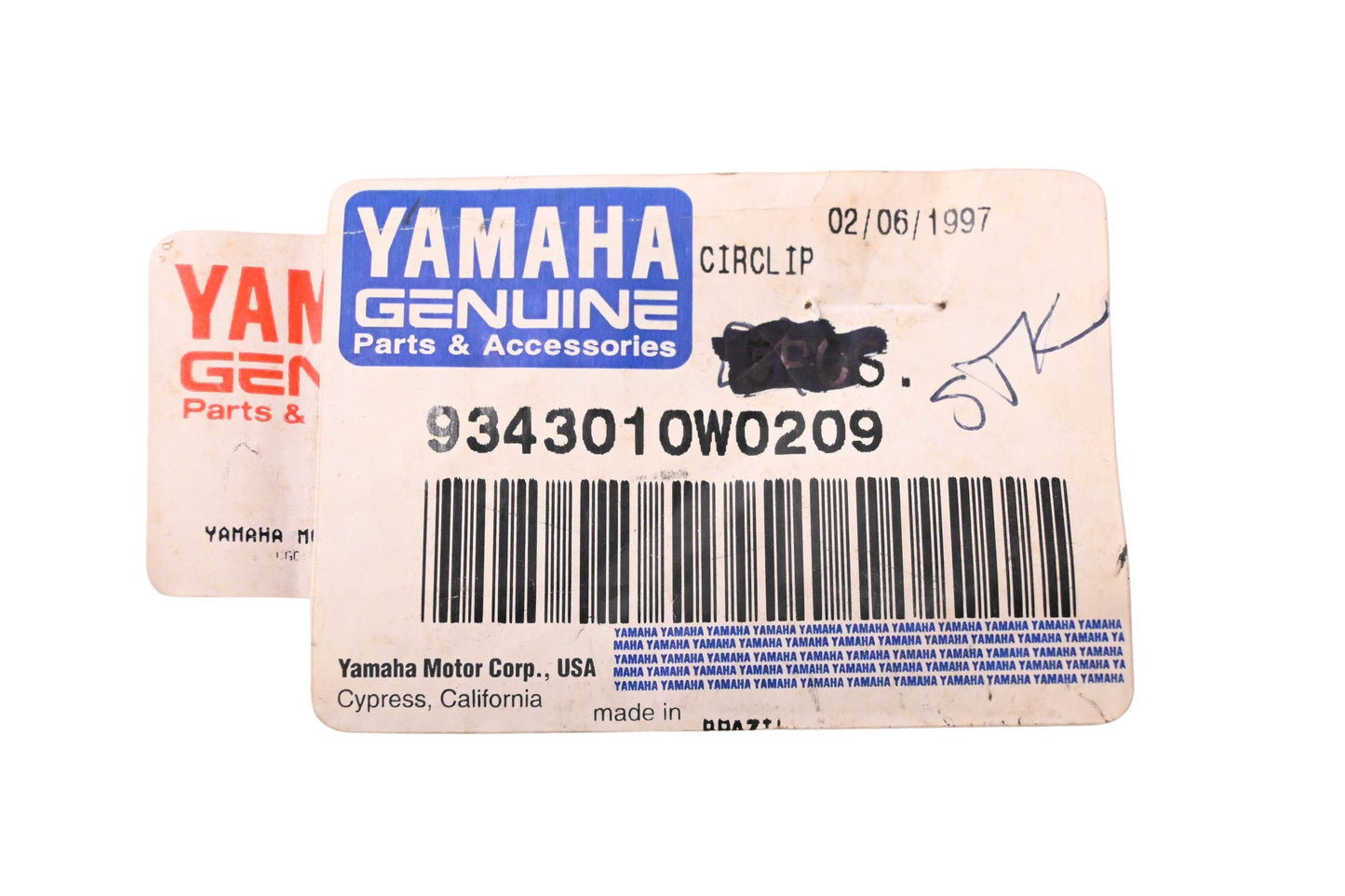 New OEM Yamaha 93430-10W02-09 Circlip NOS
