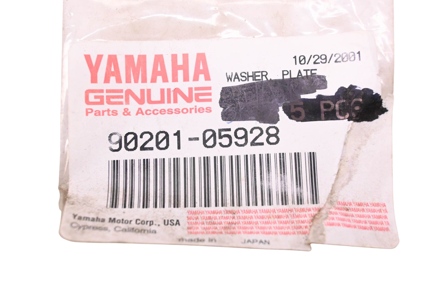 New OEM Yamaha 90201-05928-00 Plate Washers Qty 2 NOS