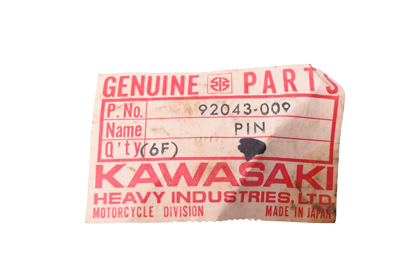 New OEM Kawasaki 92043-009 Shifter Spring Pin NOS