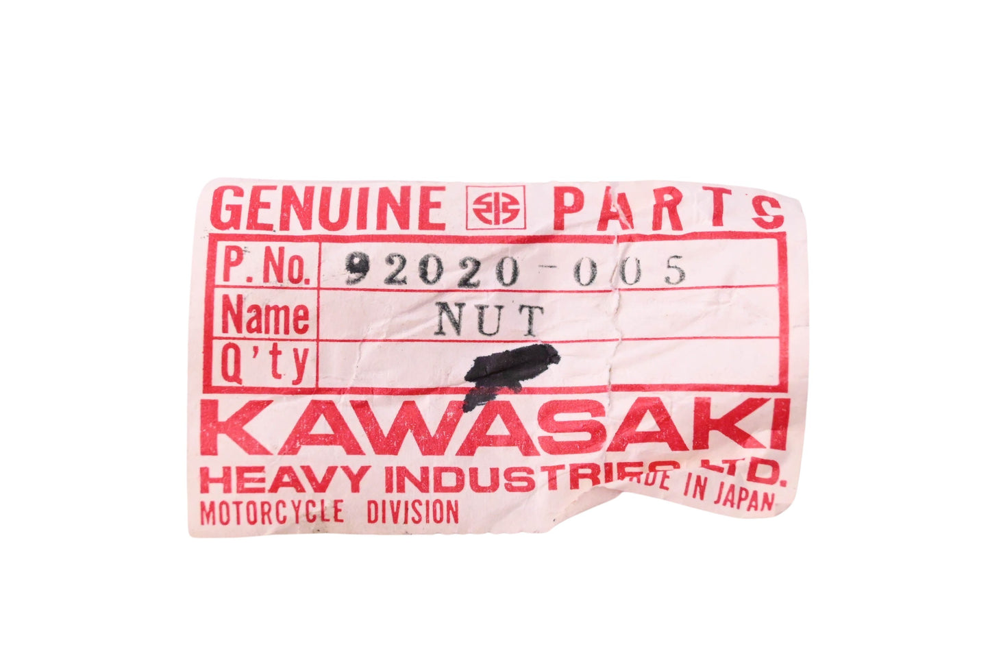 New OEM Kawasaki 92020-005 Shock Absorber Fitting Nut NOS