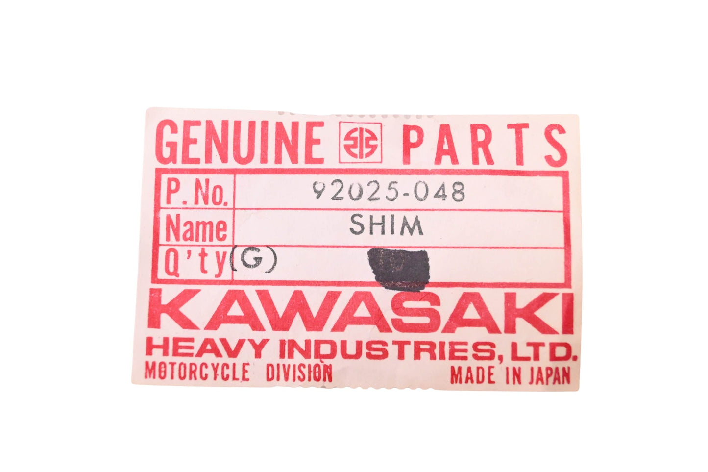 New OEM Kawasaki 92025-048 Engine Fitting Shims Qty 2 NOS