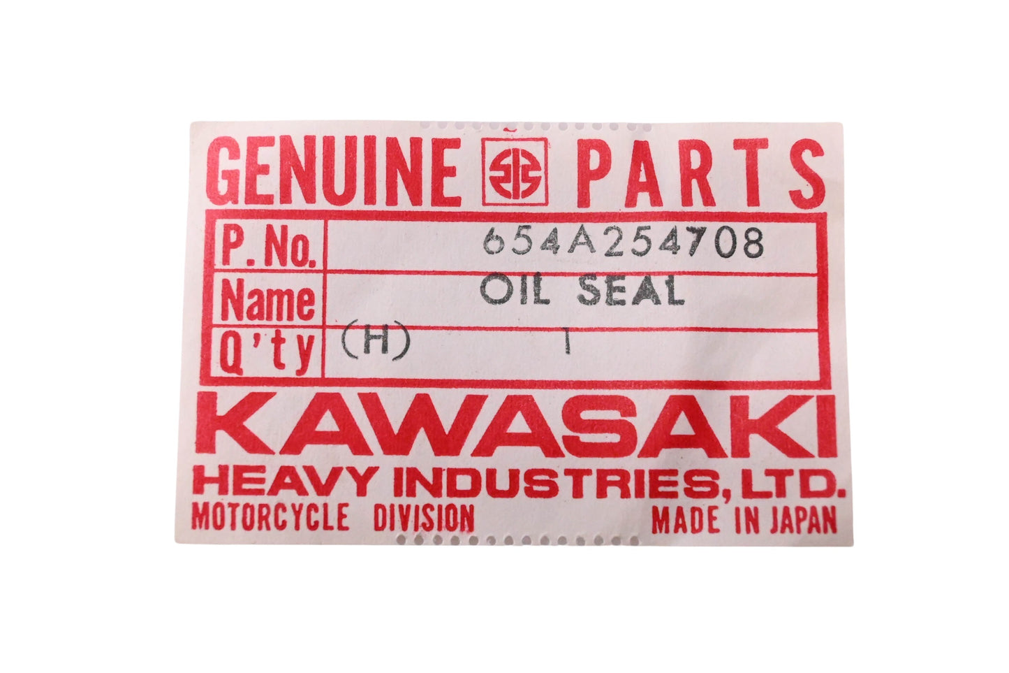New OEM Kawasaki 654A254708 Oil Seal NOS
