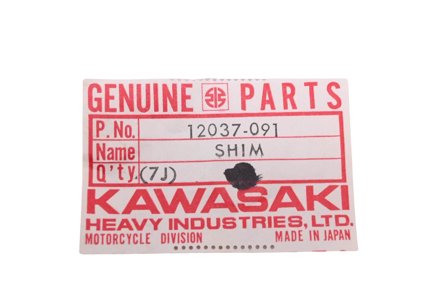 New OEM Kawasaki 12037-091 Tappet Shim 2.75T NOS