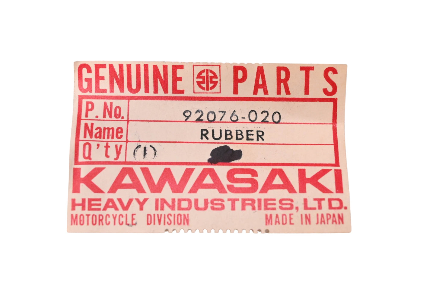 New OEM Kawasaki 92076-020 Rubber Foot Peg NOS