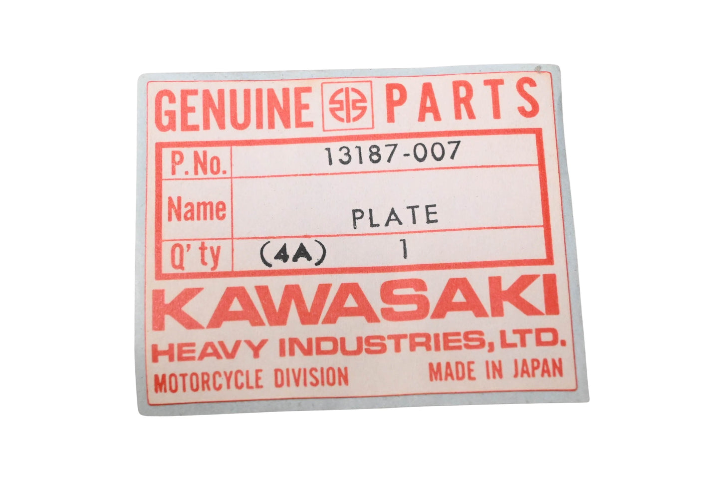 New OEM Kawasaki 13187-007 Clutch Pressure Plate NOS