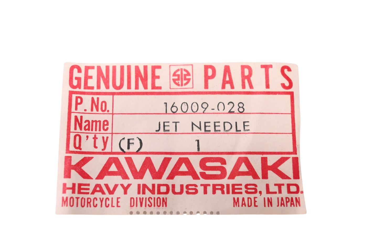 New OEM Kawasaki 16009-028 Jet Needle 5I-2 NOS