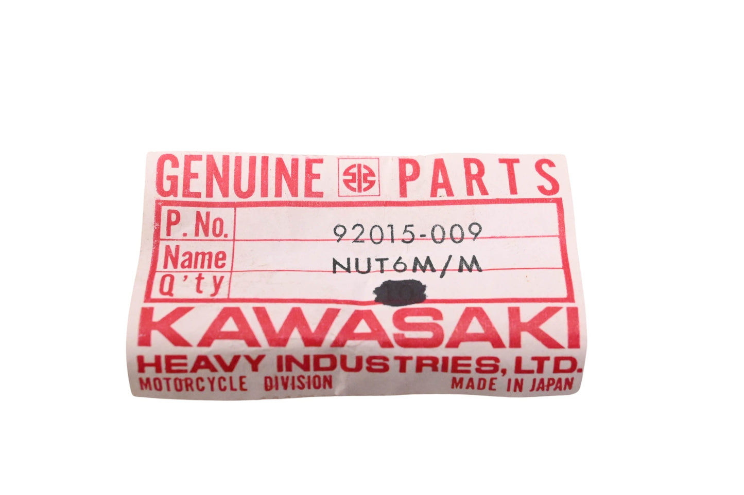 New OEM Kawasaki 92015-009 6MM Nut NOS