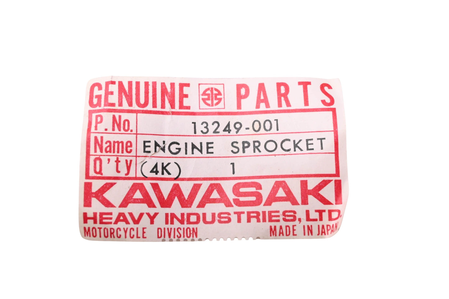 New OEM Kawasaki 13249-001 Engine Sprocket Assembly 13T NOS