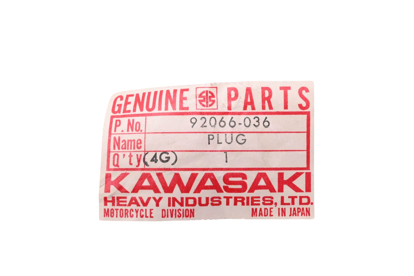 New OEM Kawasaki 92066-036 Valve Adjusting Plug NOS
