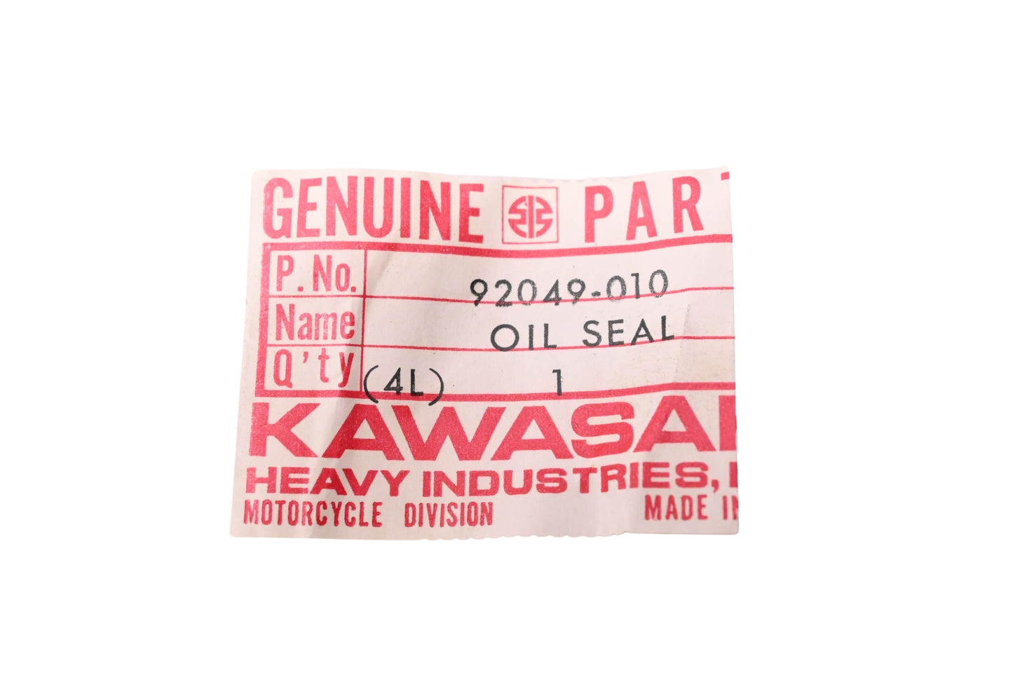 New OEM Kawasaki 92049-010 Oil Seal NOS