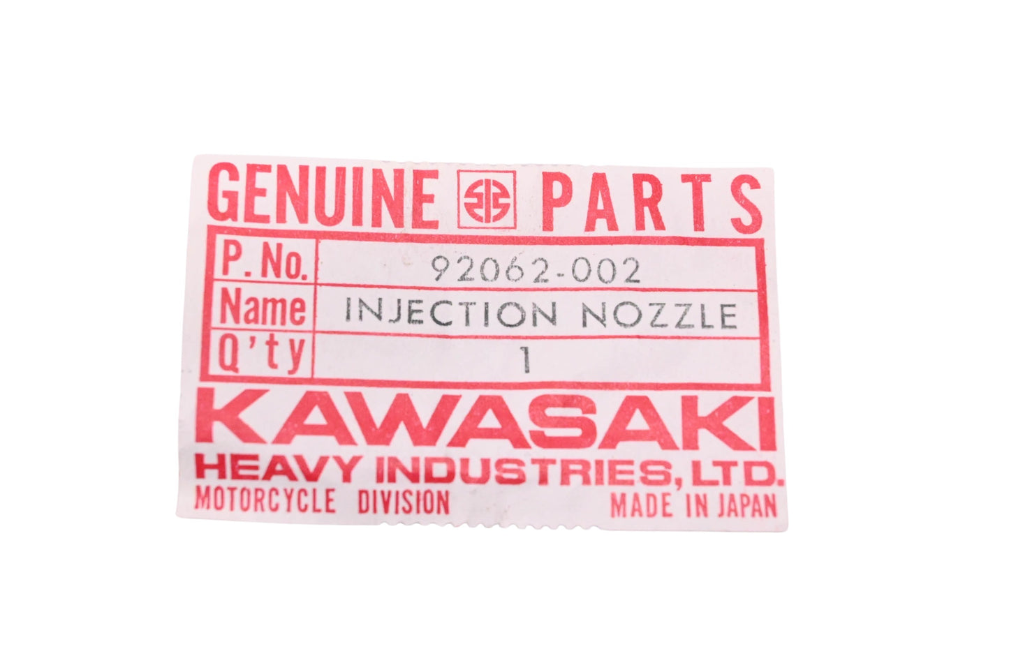 New OEM Kawasaki 92062-002 Oil Injection Nozzle NOS