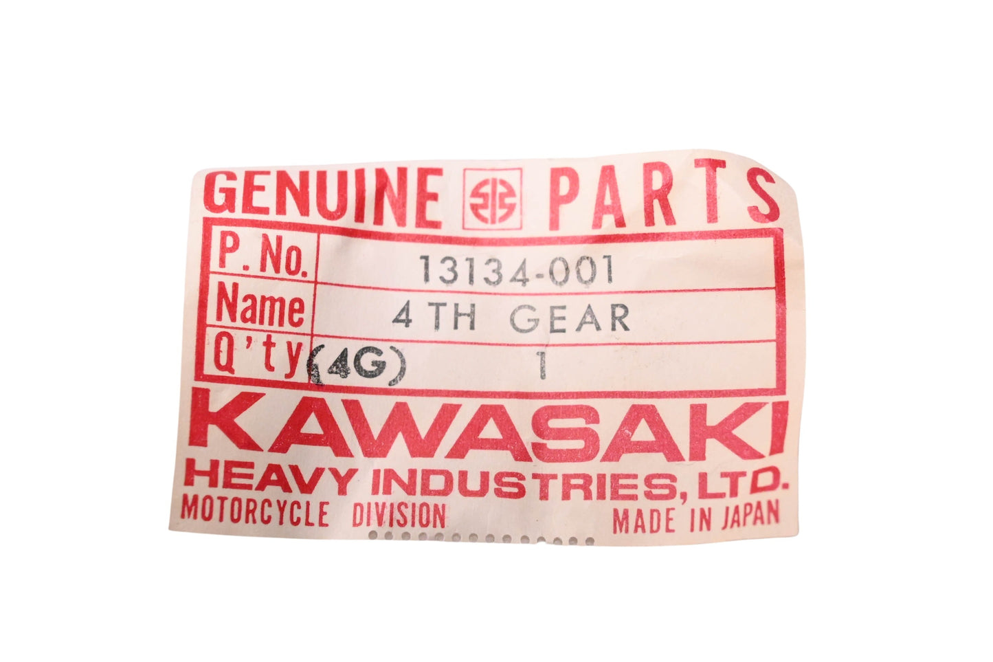 New OEM Kawasaki 13134-001 Fourth Gear NOS