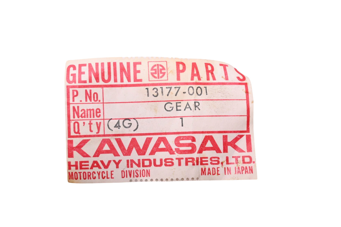 New OEM Kawasaki 13177-001 Low Gear NOS