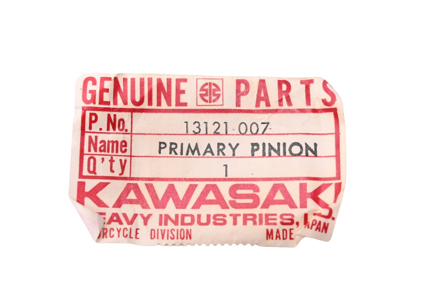 New OEM Kawasaki 13121-007 Primary Pinion NOS