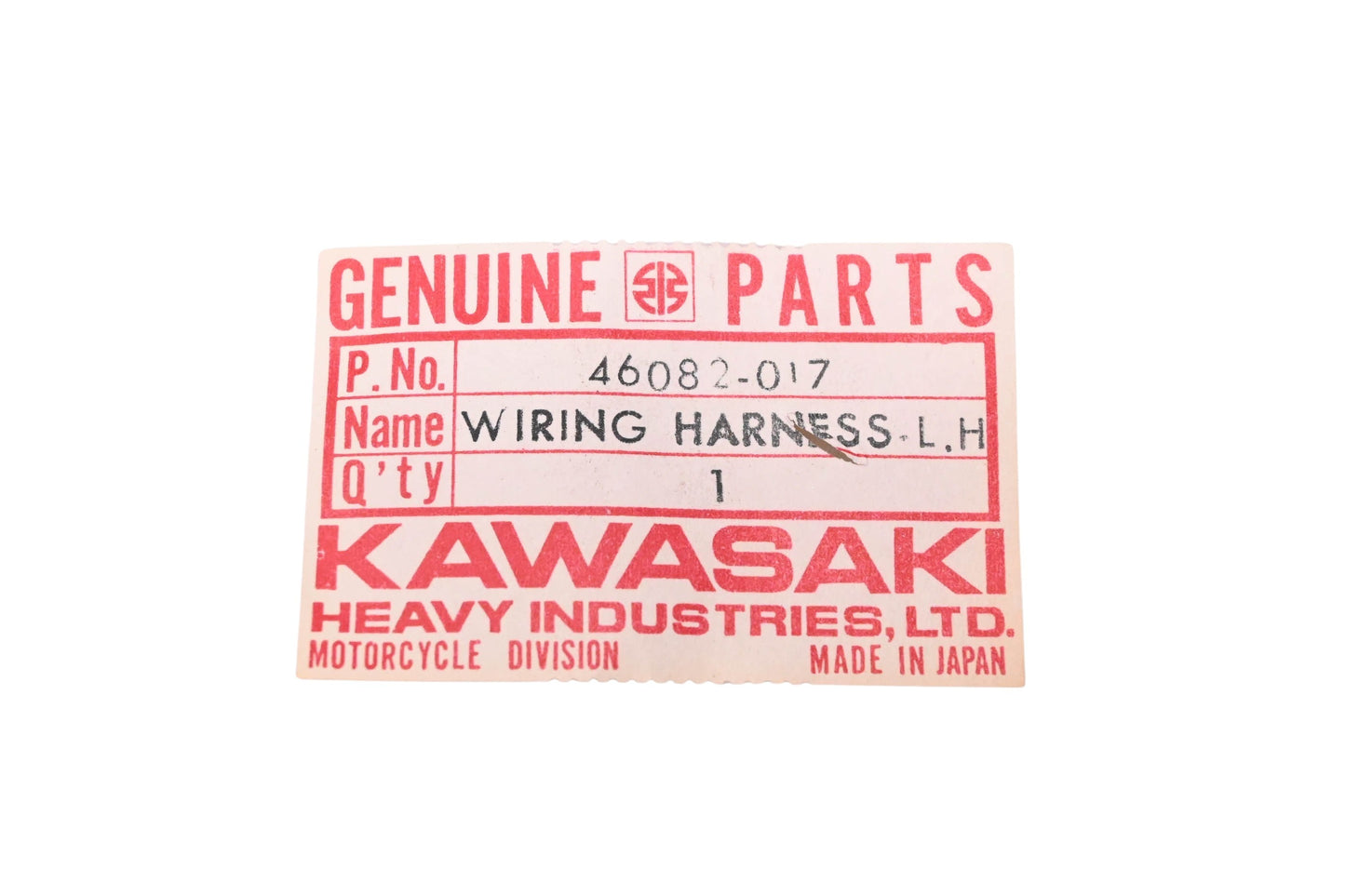 New OEM Kawasaki 46082-017 Left Hand Switch Case Wiring Harness NOS