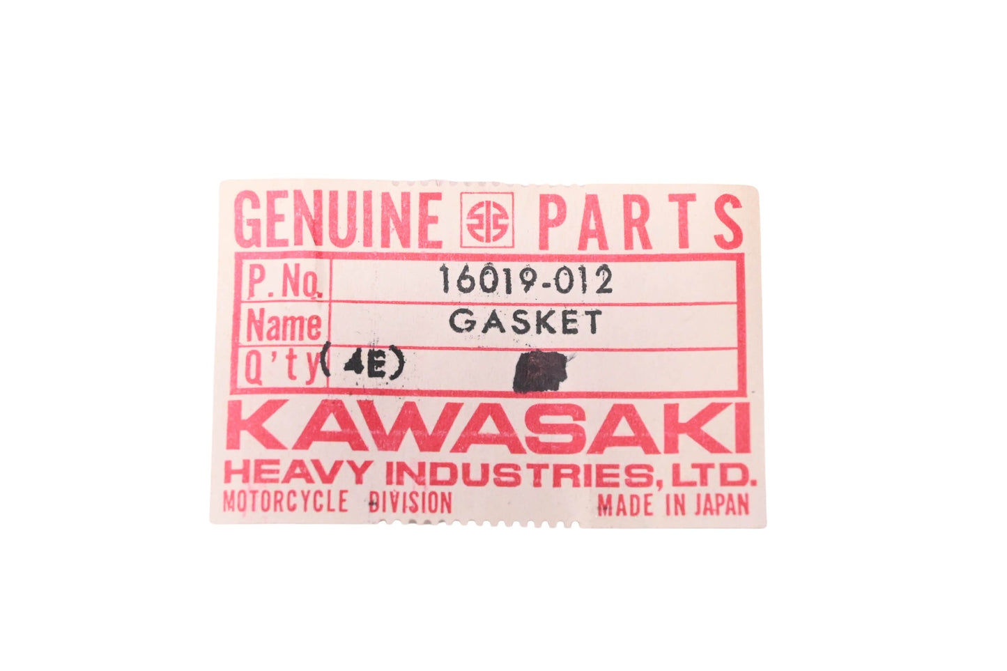 New OEM Kawasaki 16019-012 Float Bowl Gasket NOS