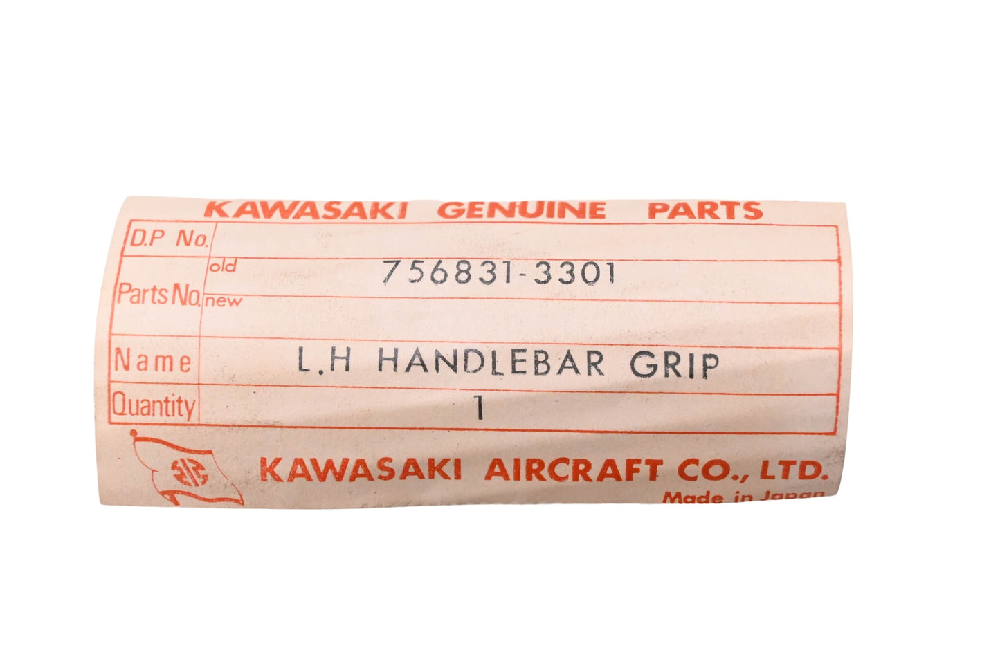 New OEM Kawasaki 756831-3301 Left Hand Grip NOS
