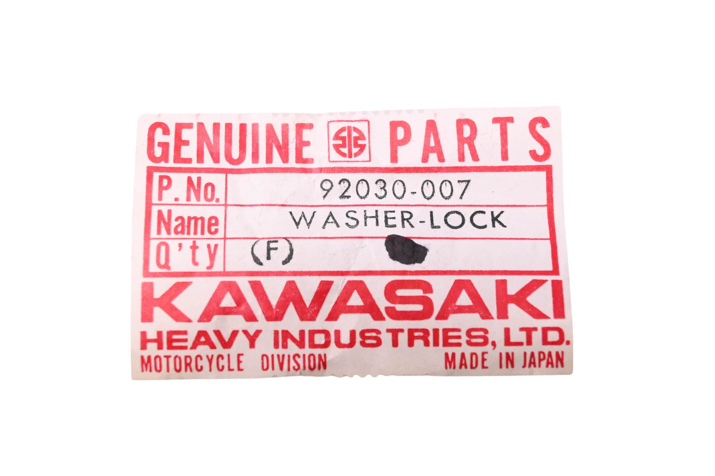 New OEM Kawasaki 92030-007 8MM Lock Washers Qty 2 NOS