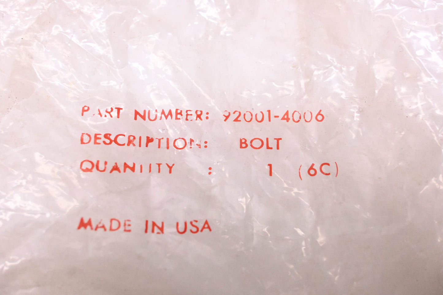 New OEM Kawasaki 92001-4006 Lug Bolt NOS