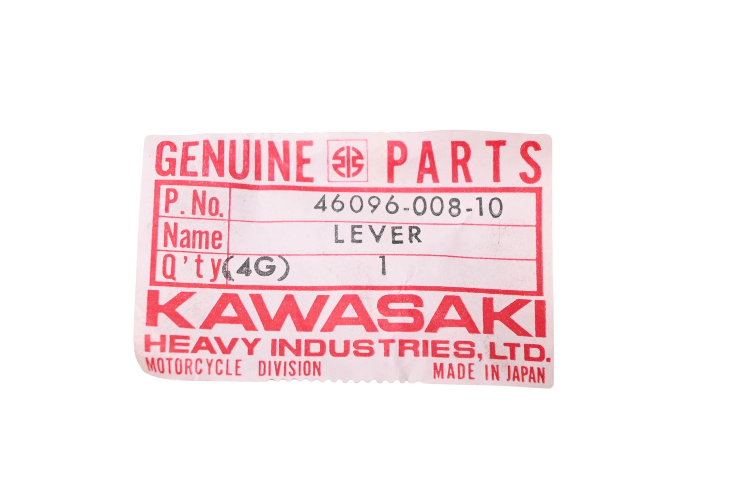 New OEM Kawasaki 46096-008-10 Starter Lever NOS