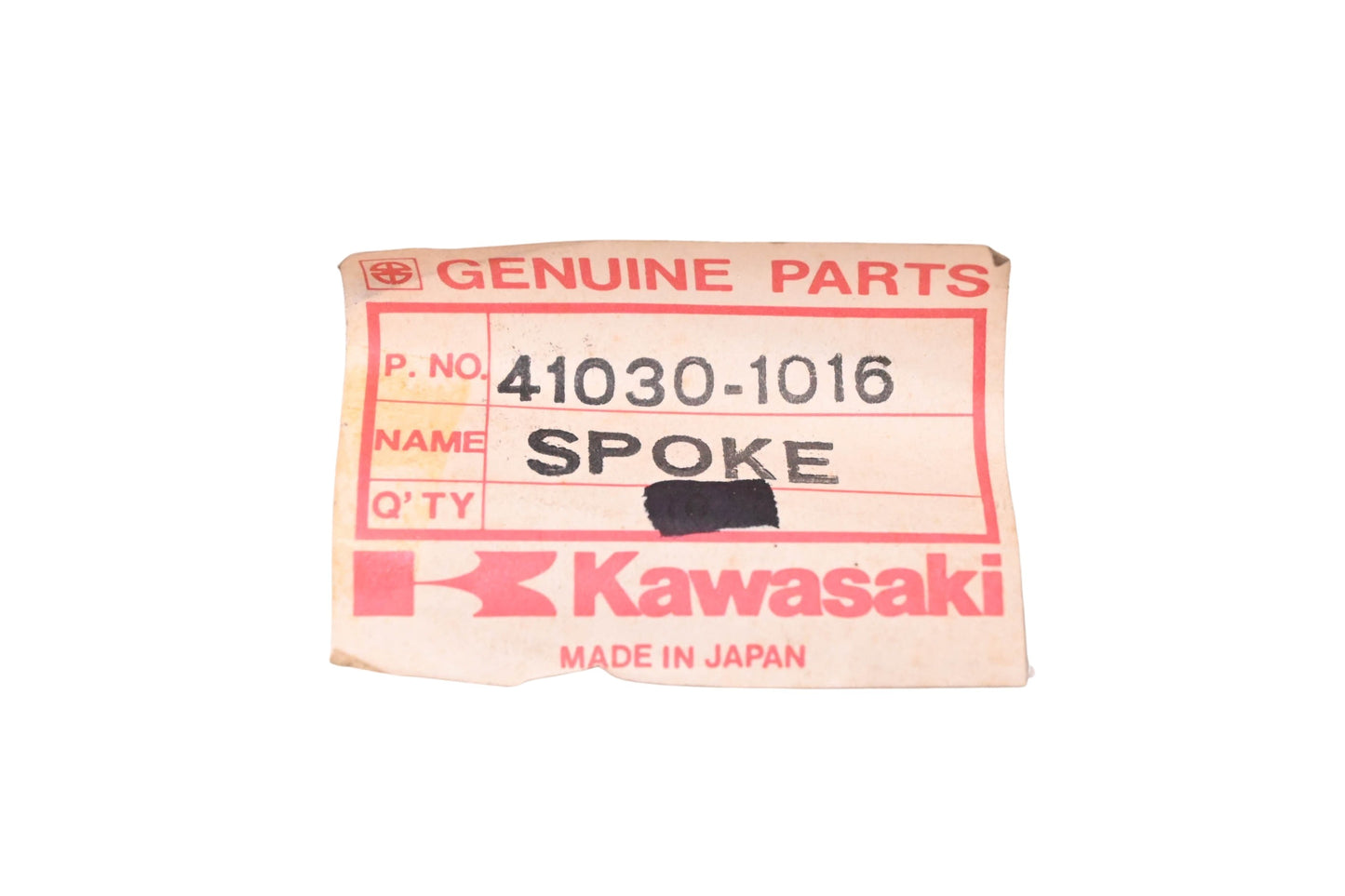 New OEM Kawasaki 41030-1016 Left Front Outer Spoke NOS