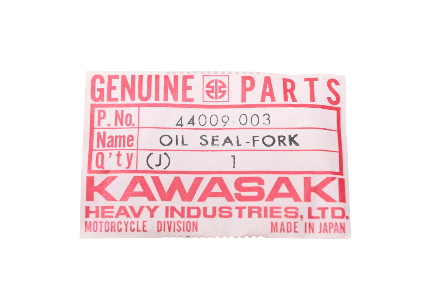 New OEM Kawasaki 44009-003 Fork Oil Seal NOS