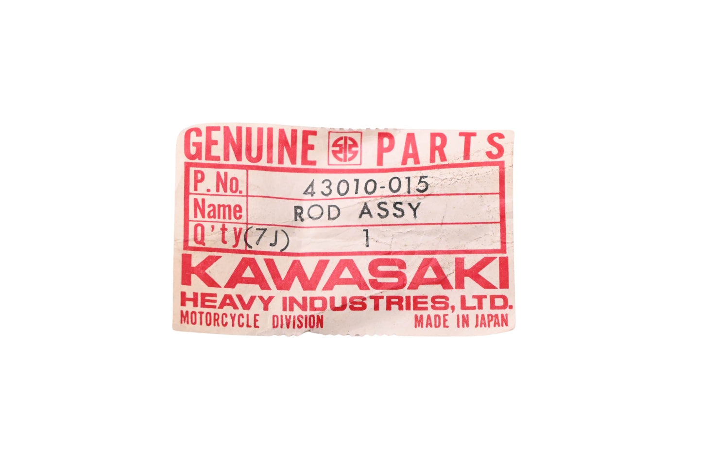 New OEM Kawasaki 43010-015 Brake Rod Assembly NOS