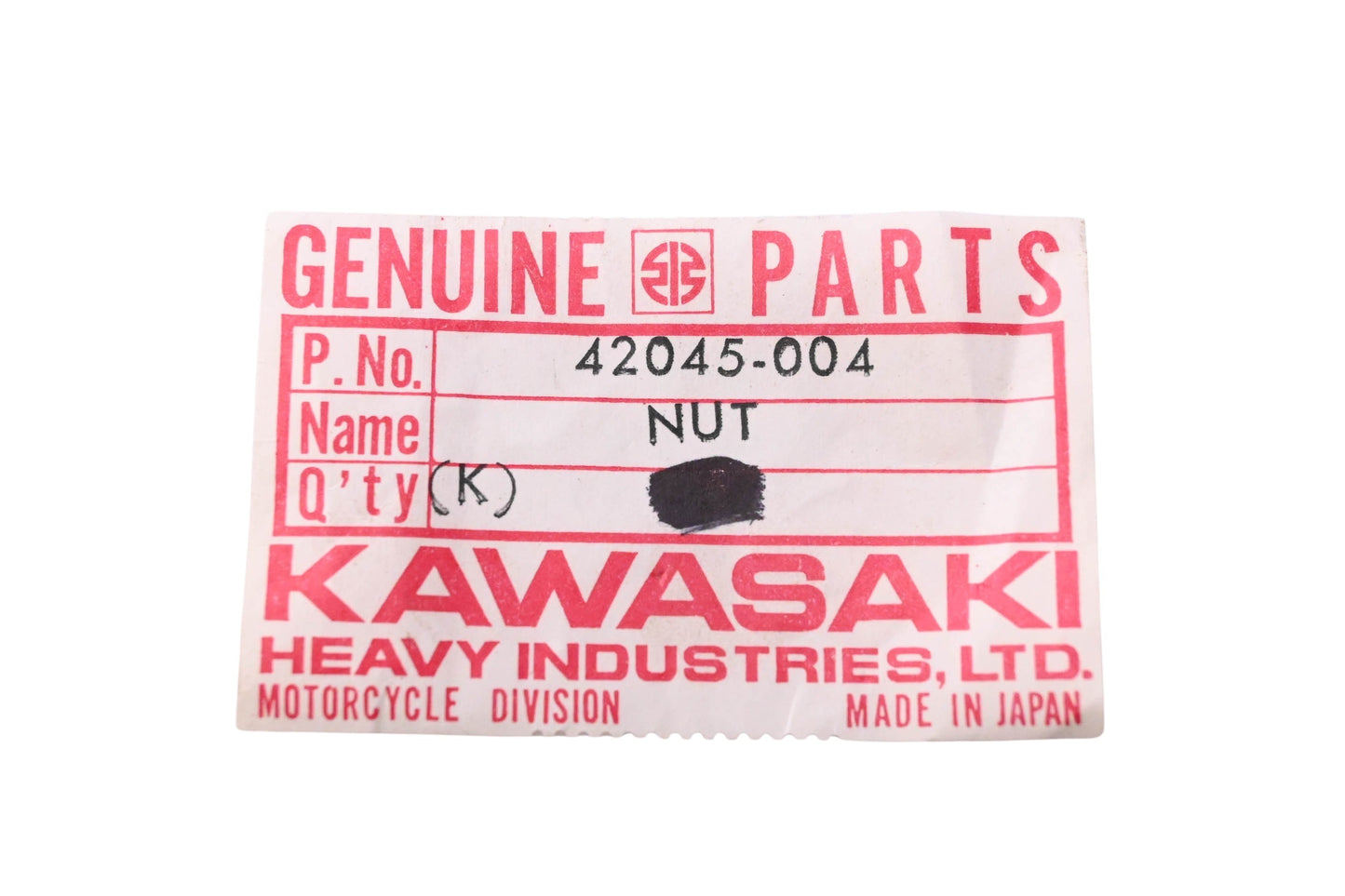 New OEM Kawasaki 42045-004 Axle Hub Nut NOS