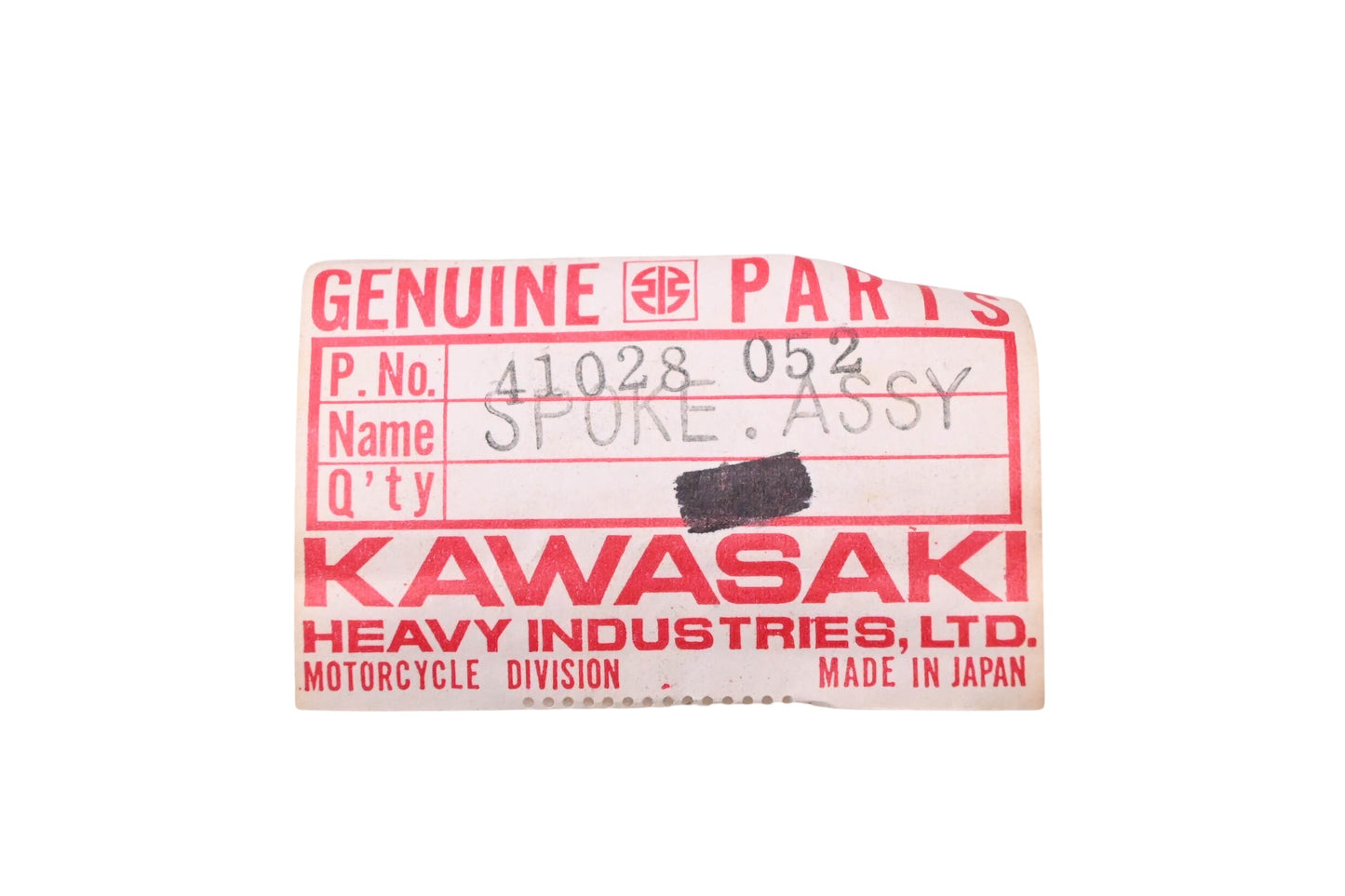 New OEM Kawasaki 41028-052 Rear Outer Spoke Assembly NOS