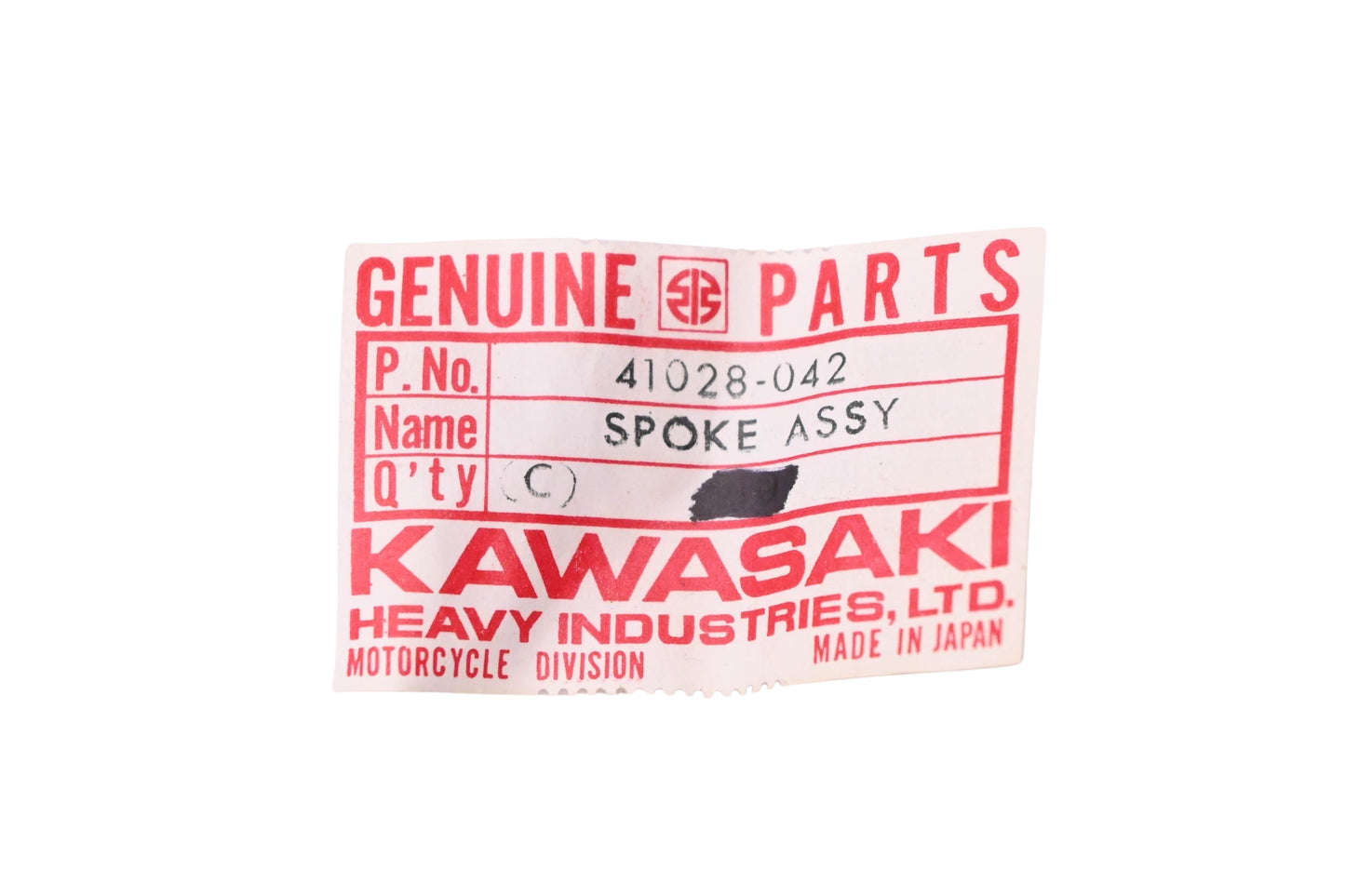 New OEM Kawasaki 41028-042 Rear Outer Spoke Assembly NOS