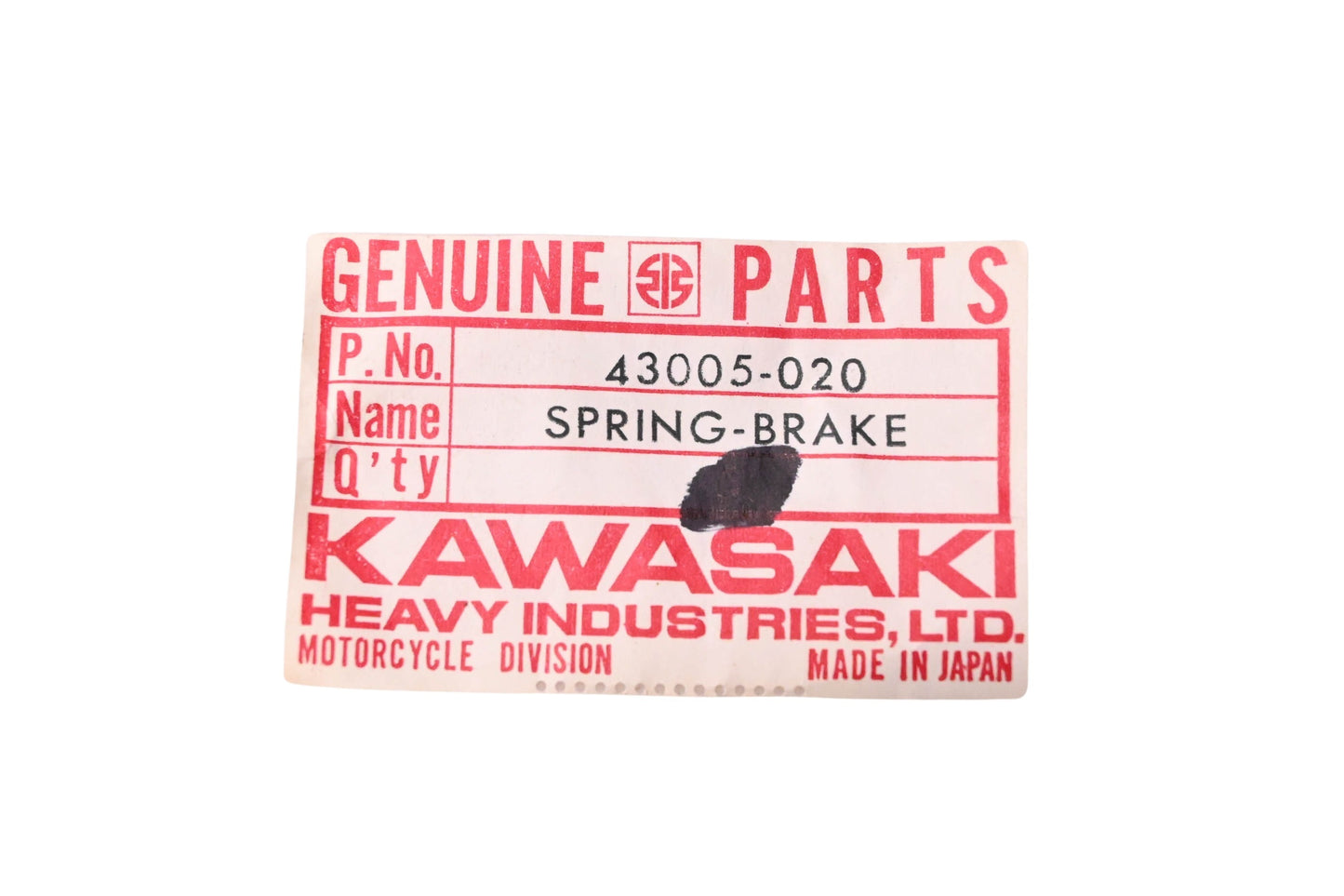 New OEM Kawasaki 43005-020 Rear Brake Pedal Spring NOS