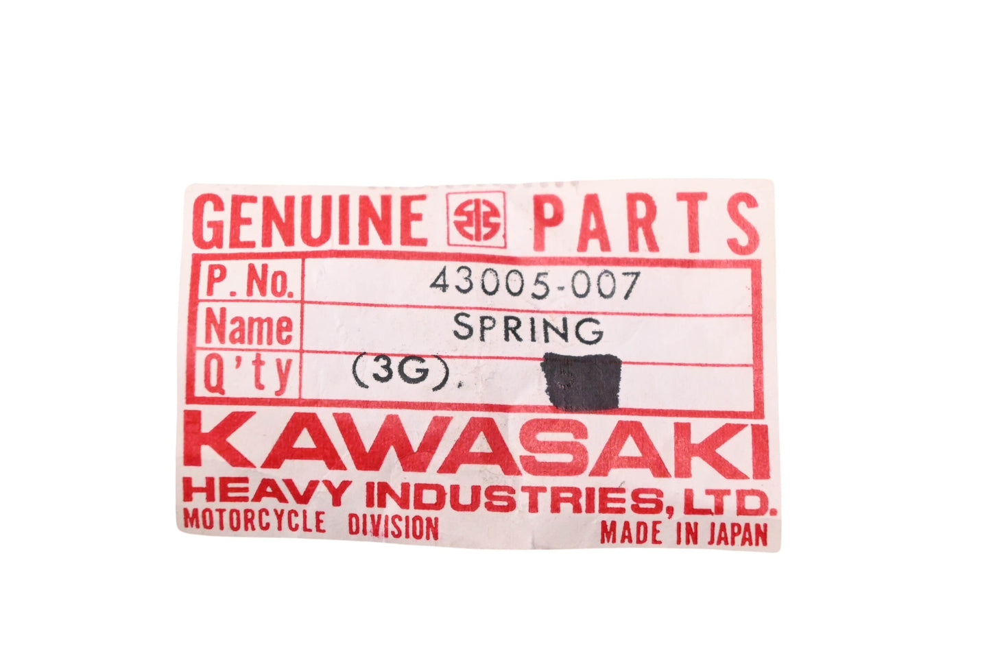 New OEM Kawasaki 43005-007 Rear Brake Pedal Spring NOS