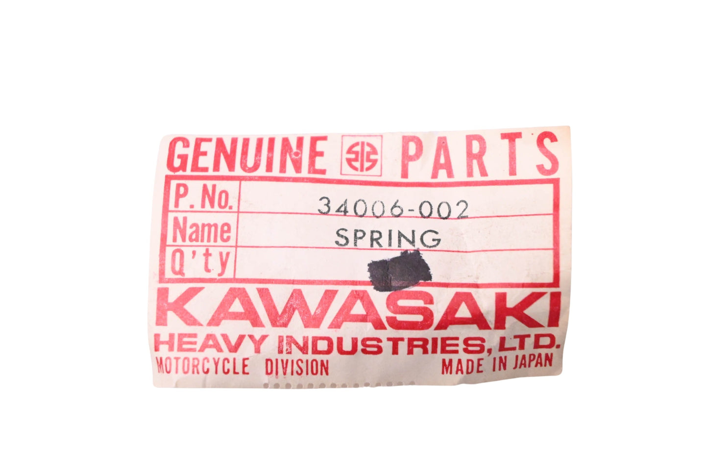 New OEM Kawasaki 34006-002 Footrest Peg Spring NOS