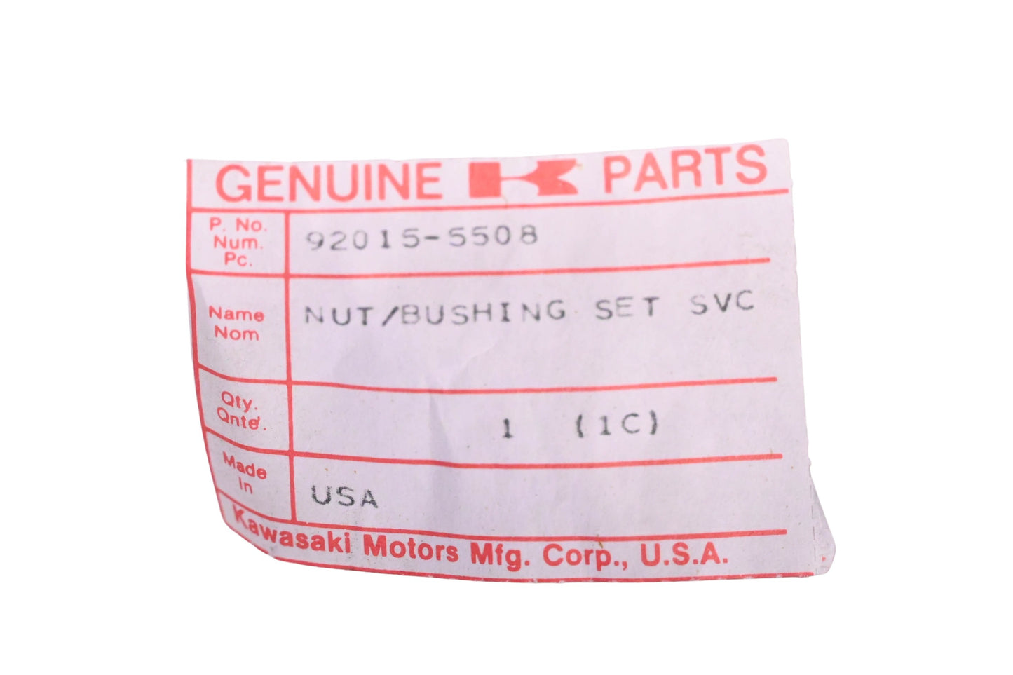 New OEM Kawasaki 92015-5508 Bushing Nut NOS