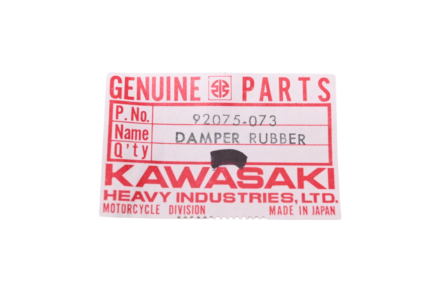 New OEM Kawasaki 92075-073 Rubber Damper NOS