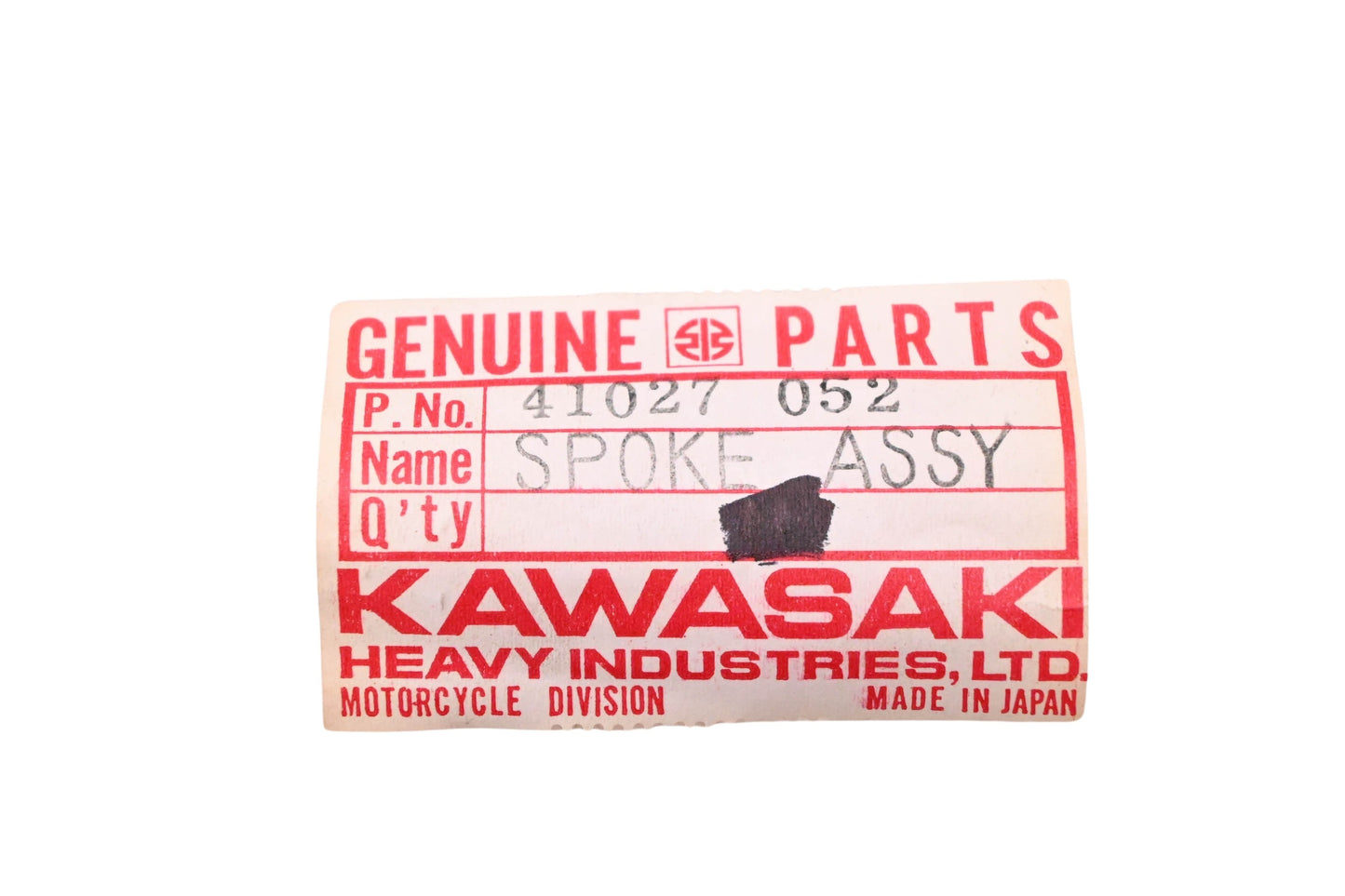 New OEM Kawasaki 41027-052 Rear Inner Spoke & Nipple NOS