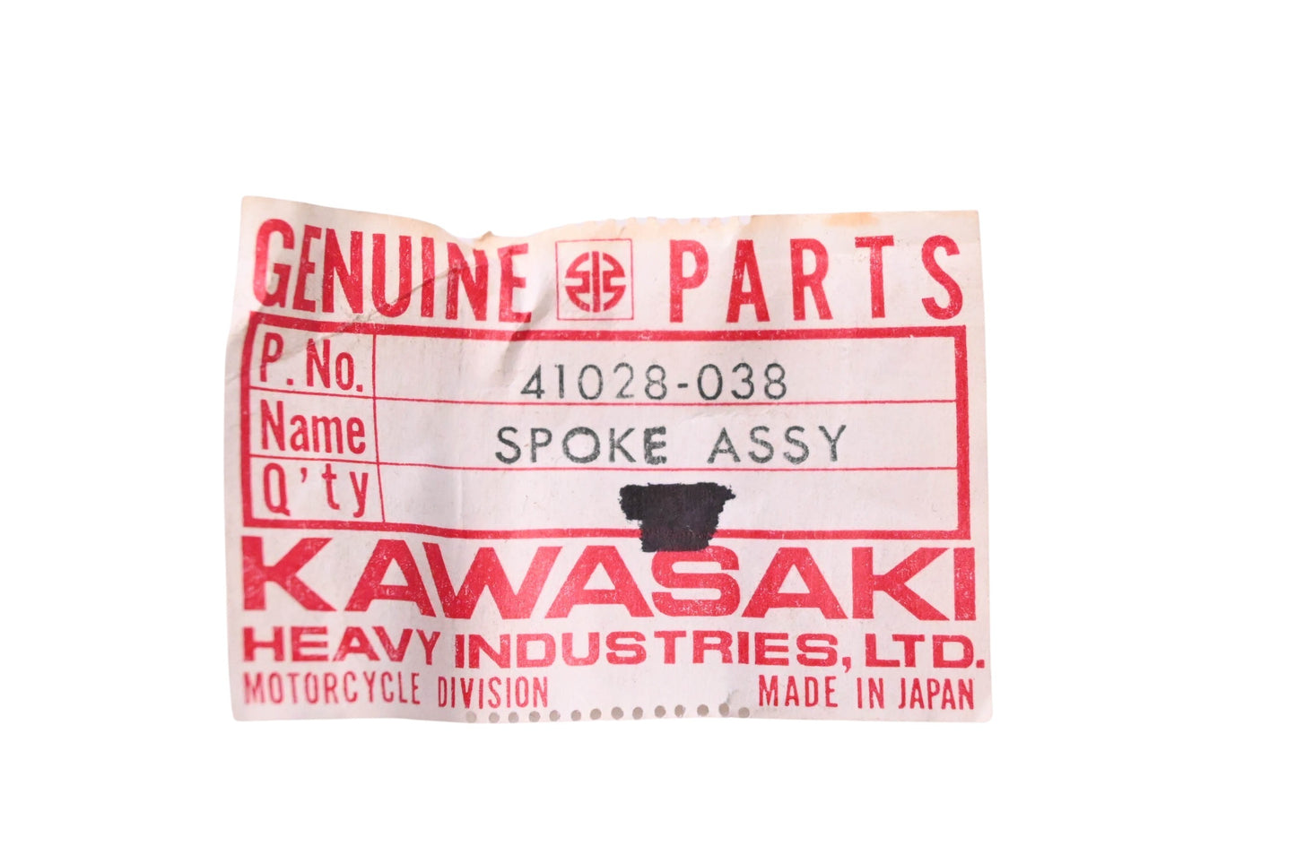 New OEM Kawasaki 41028-038 Front Outer Spokes & Nipples Qty 10 NOS
