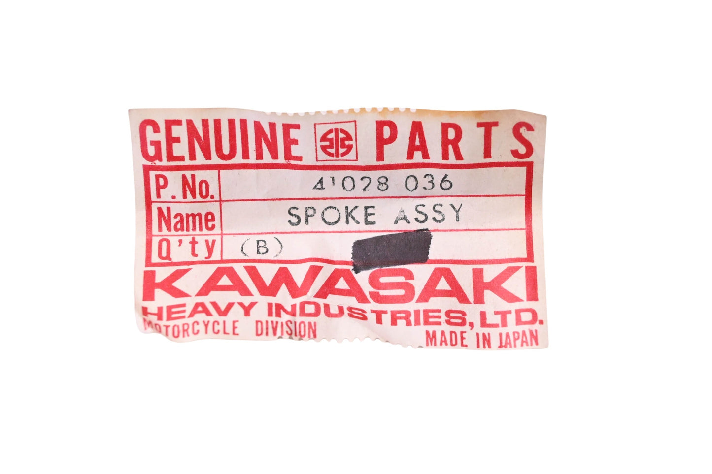 New OEM Kawasaki 41028-036 Front Outer Spokes & Nipples Qty 10 NOS