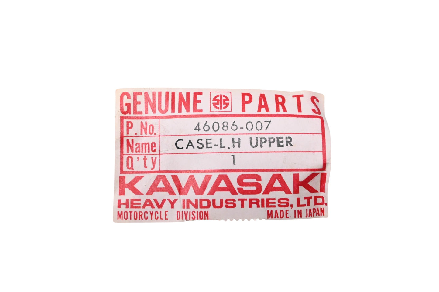 New OEM Kawasaki 46086-007 Upper Left Switch Case NOS