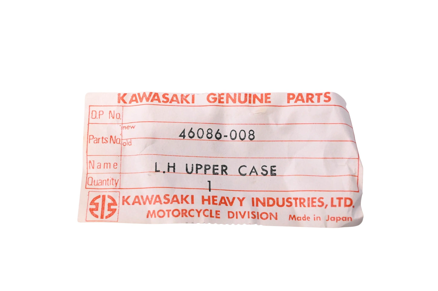 New OEM Kawasaki 46086-008 Upper Left Switch Case NOS