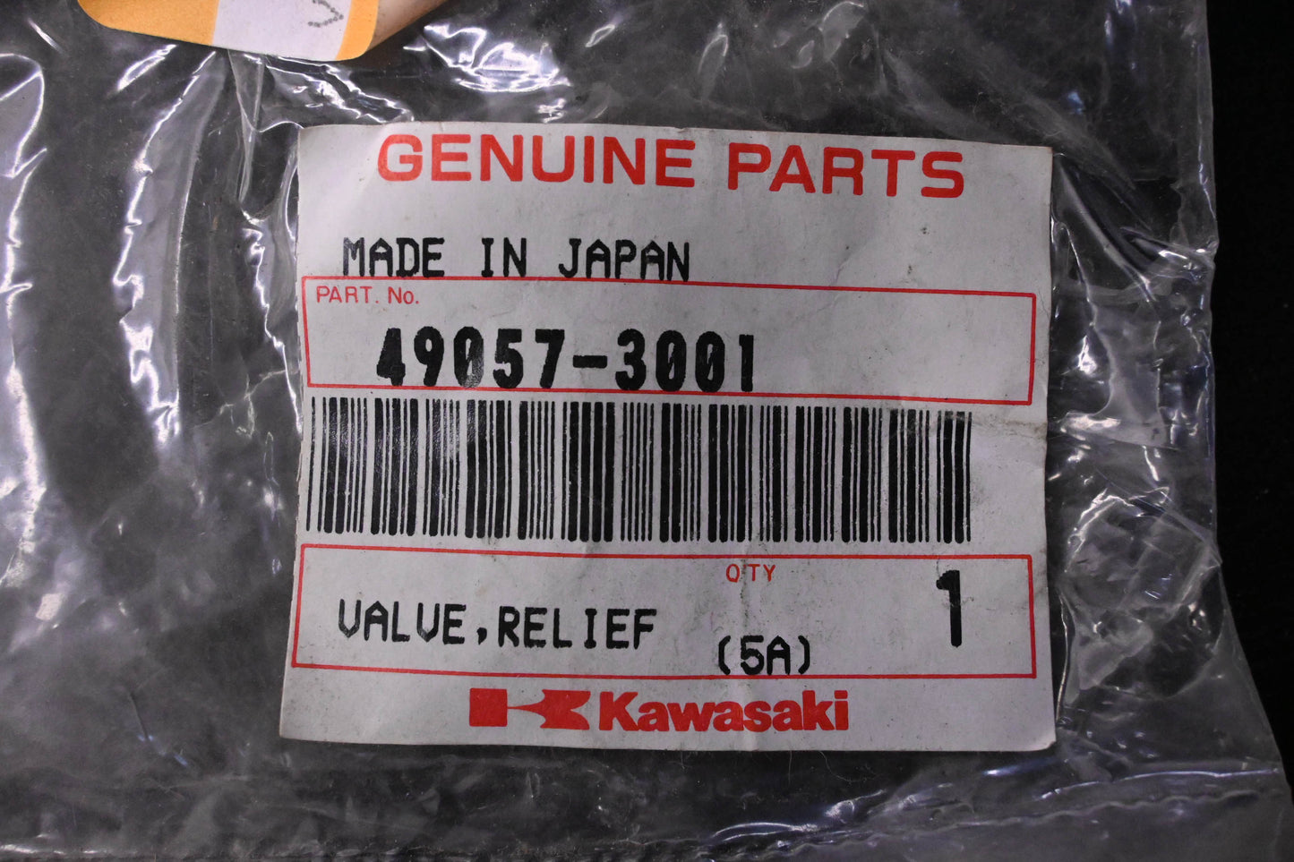 New OEM Kawasaki 49057-3001 Fuel Tank Relief Valve NOS