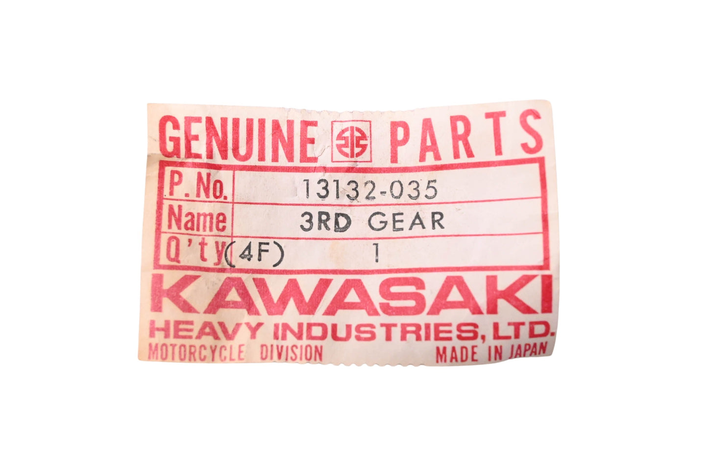 New OEM Kawasaki 13132-035 Driveshaft 3RD & 4TH Gear NOS