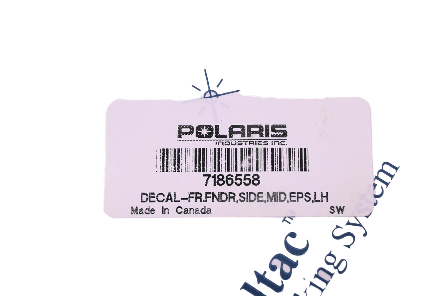 New OEM Polaris 7186558 Front Left Fender Decal NOS